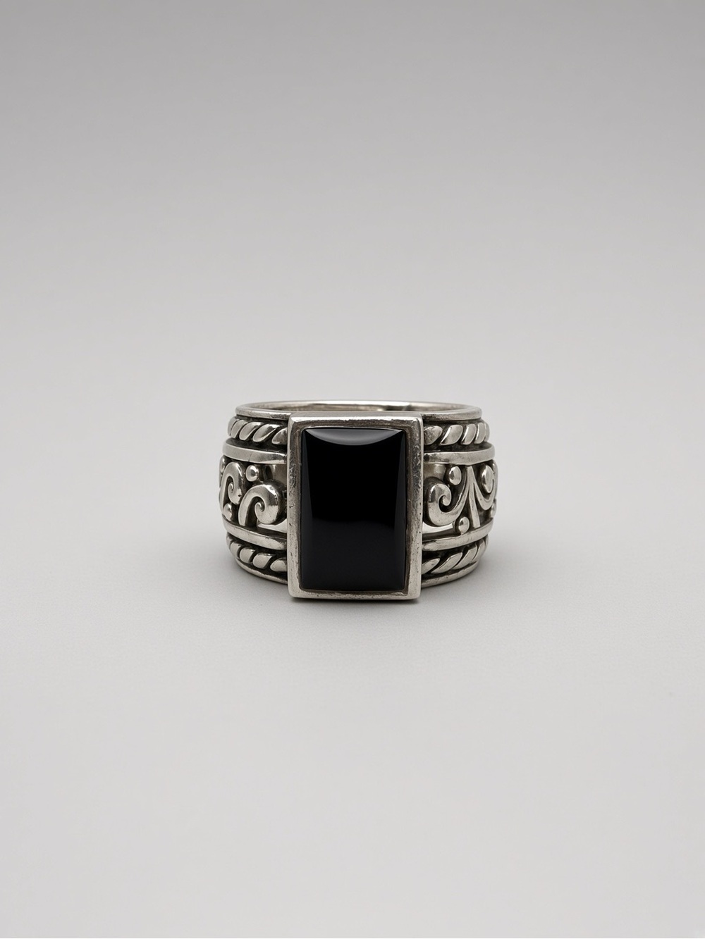 Silpada R1096 925 Sterling Black Chalcedony Ring Sz 10.25 16.89g